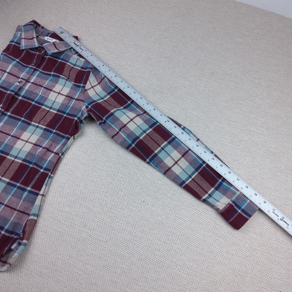 Woolrich Womens Plaid Button Up Flannel Shirt Sz S/P Cotton Cabincore Western - Picture 13 of 14